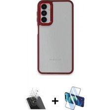 Pileli Store Pilelistore™ Galaxy A14 4g Kılıf Eksen Doku Prime - Siyah 3D Antistatik Cam Ekran Koruyucu + Kamera Lens Koruma Cam - Sf