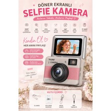 Robeve 68MP Dijital Fotoğraf Makinesi | 180° Döner Ekranlı Mini Selfie Kamera | 16X Zoom, LED Flaş, Tf Kart Destekli Retro Fotoğraf Makinesi Mini Kamera