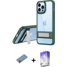 Pileli Store Pilelistore™ iPhone 13 Pro Max Kılıf Yadigar Yansıma - Siyah Bilvis 5in1 3D Magic Cam Ekran Koruyucu + Shine Kamera Lens Koruma Cam - Pe