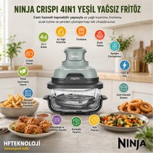 Ninja Crıspi 4-In-1 Taşınabilir Cam Hazneli Pişirme Sistemi - Sage Green  + Dijital Mutfak Tartısı Hediye