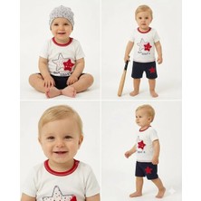 İkikareshop 6/18 Ay Şapkalı Yıldız Detay Bebek Takımı