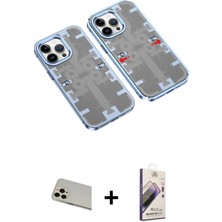 Pileli Store Pilelistore™ iPhone 13 Pro Max Kılıf Ufuk Doku Prime - Siyah Bilvis 3D Mat Cam Ekran Koruyucu + Rainbow Kamera Lens Koruma Cam - Regd