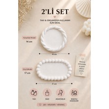 Rona Store Lisahome 2’li Dekoratif Organizer Tepsi Seti | Modern Takı & Mumluk