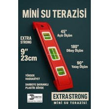Mini Su Terazisi, 23 cm, Mıknatıslı, Kompakt Su Terazisi, Plastik Gövde, Hassas Ölçüm Seviyelendirme Aracı