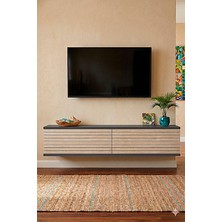 Yumedi Design TDA1214AT -Gradishte Duvara Montaj Tv Stand , Tv Sehpası 120CM Antrasit-Traverten