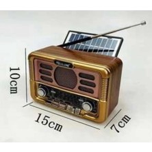 Everton RT-671 Güneş Panelli Nostaljik Radyo - Bluetooth, Usb, Tf Kart ve Tws Destekli Şarjlı Radyo