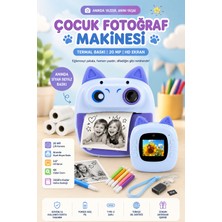 Robeve Çocuk Fotoğraf Makinesi Anında Termal Baskılı – 20 Mp Çift Kameralı, 2.0” Hd Ekranlı, Siyah Beyaz Baskı, Eğitici Oyunlu, Type-C Şarjlı Çocuk Kamerası