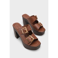 Capone Outfitters Rory Platform Çift Tokalı Kadın Terlik