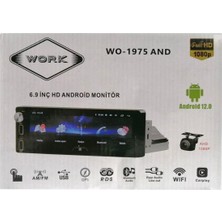 Work WO-1975 And 6.9 Inç Hd Android 12.0 Multimedya Monitör - Carplay & Wifi - Geri Görüş Kameralı