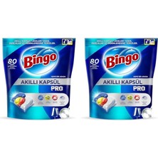 Bingo Akıllı Kapsül Pro Bulaşık Makinesi Deterjanı Tableti 80'li 2li Paket