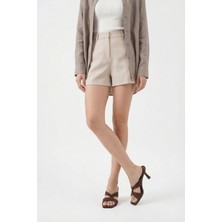 Capone Outfitters Sissy Hakiki Deri Astarlı Küt Burunlu Çapraz Bantlı Orta Topuklu Şık Kadın Terlik