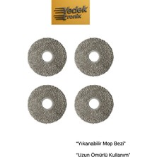 Roborock Q Revo Master, Q Revo Pro, Q Revo Edge 5V1 Uyumlu 4'lü Mop Bezi – Mikrofiber Paspas Seti | Robot Süpürge Yedek Parça