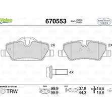 Valeo Zengemtx Fren Balatasi Arka Mini F55 F56 F57