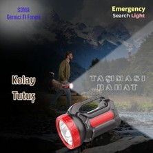 Şarjlı LED El Feneri Güçlü LED Işık Kamp Lambası Soma Power LED Gemici El Feneri