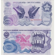 Banknoting Yugoslavya 500.000 Dinar 1989 Çil.