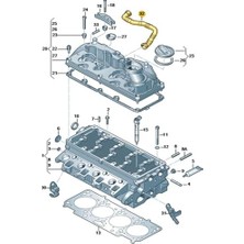 2.0 Tdi Üst Kapak Hava Borusu 03L103493K Vw Caravelle T6 ile Uyumlu 2010-2015