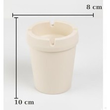 Krem Modern Küllük | Duman Kanallı | Plastik | 10 cm Yükseklik | Ev, Balkon, Ofis Kullanımı