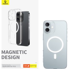 Baseus Crystal Series MagSafe Destekli iPhone 16 Uyumlu Telefon Kılıfı - Şeffaf