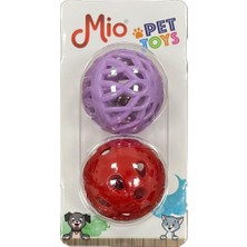Mio Evcil Hayvan Oyuncakları, Klasik, Asetatlı Ikili Top, 3,8 cm (2 Paketi)