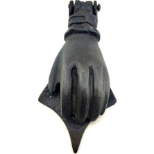 Antika Tarz Dekoratif Pirinç El Kapı Tokmağı, Taktak - 167X75 Mm, Oksit