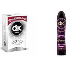 Zero Ektra Ince Formlu Ekonomik Paket Prezervatif (1 x 20 Adet) + Okey Nirvana Afrodizyak Etkili Uyarıcı Jel (1 x 100 Ml)