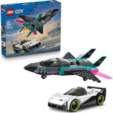 LEGO City Jet, Arabaya Karşı 60489 – 6 Yaş ve Üzeri Çocuklar Için 2 Minifigür Içeren Yaratıcı Oyuncak Yapım Seti (259 Parça)