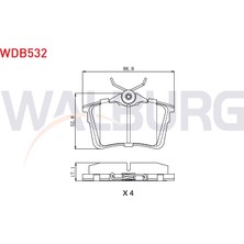 Otoco Peugeot Partner 1.6 Hdı 2008 / 308 (4A,4C) 1.4 Hdı 2007-2013 Arka Fren Balatası