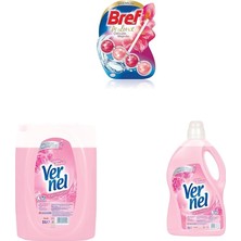 Wc Deluxe Manolya Premium Klozet Temizleme Topları (1 x 1 Adet) + Vernel Gülün Büyüsü Çamaşır Yumuşatıcısı, 5l + Vernel Gülün Büyüsü Kalıcı Parfüm 30 Yıkama Çamaşır Yumuşatıcısı (1 x 3000 Ml)