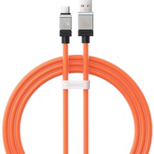 Coolplay Serisi Hızlı Şarj Kablosu USB To Type-C 100W, 1m, Turuncu