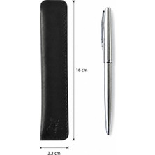 Oh Deer Leather Hakiki Deri Tek Kalem Kılıfı - Siyah