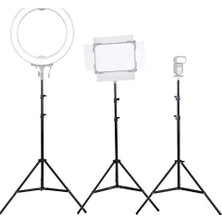 Alüminyum Alaşımlı Işık Standı 2 Metre Ayarlanabilir Yaylı Yastıklı Fotoğraf Standları Fotoğraf Stüdyosu Flaşları, Halka Işık Standı, Fotoğraf Ekipmanları Standı Ring Light Tripodu