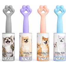 4’lü Set Tüy Toplama Rulosu, 60 Yapraklı Güçlü Yapışkan Sticky Roller, Pati Tasarımlı Sap, Kedi Köpek Tüyü Temizleyici, Kıyafet Koltuk Halı ve Araç Içi Için (20 Cm)
