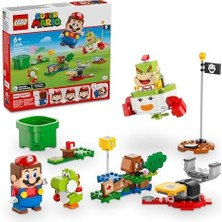 Super Mario Interaktif Mario ile Maceralar 71439-6 Yaş ve Üzeri Kız ve Erkek Çocukları Için Yoshi Oyuncağı ile Bowser Jr'ın Araba Seti, Oyun Severlere Doğum Günü Hediyesi Fikri (218 Parça)