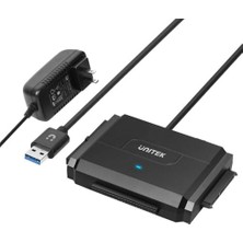 Unıtek Sata/ıde Auf USB 3.1 Adapter Festplattenadapter Für 3 Festplatte 2,5" 3,5", Sata Ide HDD SSD Mit 12V 2A Netzteil, Unterstützung 10 Tb
