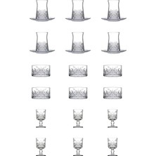 Heybeli Model 24 Parça Set (Çay Bardağı Çay Tabağı Çerezlik Ayaklı Su/likör Bardağı) US066100147