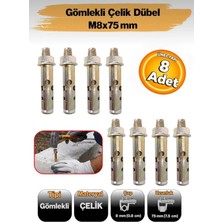 Bema Tools BM875 M8X75 mm Gömlekli Çelik Dübel Bağlantı Aparat (8 Adet)