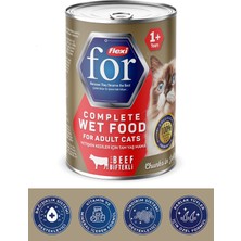 Flexi For Biftekli Yetişkin Kedi Yaş Mama 400 gr – Biftek Etli Tam ve Dengeli Kedi Konservesi