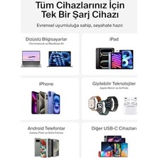 Kompakt Duvar Şarj Cihazı 45 W, 17, 16 And 15 Serisi, Galaxy S25, Ipad, Airpods ve Daha Fazlası Için Usb-C Güç Iletimli Hızlı Şarj, Siyah
