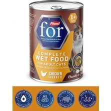 Flexi For Tavuklu Yetişkin Kedi Yaş Mama 400 gr – Tavuk Etli Tam ve Dengeli Kedi Konservesi