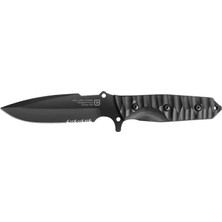 Tb Outdoor Maraudeur G10 Saplı Tırtıklı Bıçak (Siyah)
