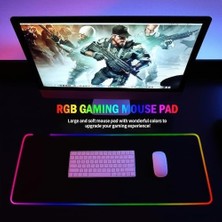 Rgb Işıklı Gaming Mouse Pad 80X30 Xxl - 13 Mod LED Oyuncu Mousepad, Kaymaz Su Geçirmez Büyük Oyun Altlığı, USB Plug&play Klavye Mouse Pad