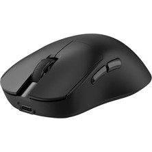 Kablosuz Gaming Mouse Beyaz 3 Modlu (2.4g + Bluetooth + Kablolu) 6 Kademeli 3200 Dpı Rgb Işıklı 70G Hafif Type-C Şarjlı 300MAH Sağ El Ofis ve Oyuncu Faresi | Ajazz NJ08 (NJ08 - Siyah)