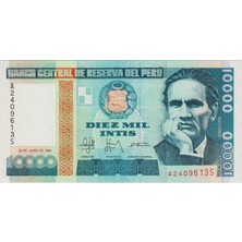 Banknoting Peru 10.000 Intis 1988 Çil.