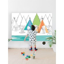 (PSTER21323) Kamp Hayatı Eğitici Dev Boyama Kağıdı, Çocuklar Için Aktivite Boyama Rulosu (90X130CM)