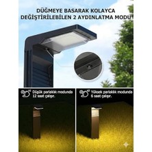 Güneş Enerjili Bahçe Lambası, Modern Tasarım, IP54 Su Geçirmez Heroled Dış Mekan Solar Aydınlatma, 200 Lümen 3200K Gün Işığı, 2200MAH Batarya, 2 Modlu Sokak ve Yol Lambası