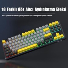 Ajazz K870T Pro Kablosuz Hot Swap Mekanik Oyun Klavyesi-Rgb - 10 Adet Switch, Tuş ve Switch Sökme Aparatı Hediyeli (K870T Pro Siyah - Blue Switch)