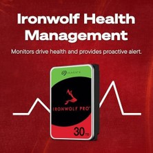 Ironwolf Pro 30TB, Nas Dahili Sabit Sürücü, 3,5", 7200 U/min, Cmr, 512 MB Önbellek, Sata 6 Gb/s, Data Rescue Service (ST30000NT011)