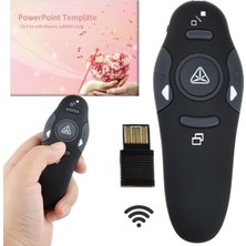 Sunum Kumandası Kablosuz Lazer Sunum Laser Pointer Sunucu Uzaktan Slayt Atlama 2.4 Ghz USB Kontrolü Laser Pointer Siyah