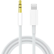 Lightning - 3.5mm Aux Kablosu (Hi-Fi Sesli ve Dac Çipli) /ipad/ipod ile Uyumlu Araç, Kulaklık ve Hoparlör Adaptörü, Beyaz