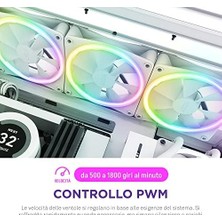 Nzxt F120 Rgb Duo – 120 mm Çift Taraflı Rgb Fan – 20 Ayrı Ayrı Atanabilir LED – Dengeli Hava Akışı ve Statik Basınç – Akışkan Dinamik Rulman – Pwm Kontrolü – Beyaz